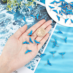 50Pcs Platinum Plated Alloy Enamel Pendants&nbsp;ENAM-SC0002-14