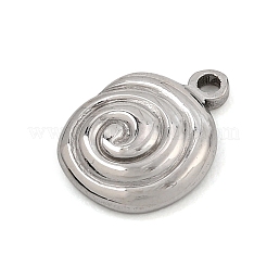 304ステンレススチールチャーム  らせん状の丸いチャーム  ステンレス鋼色  13x10x3mm  穴：1.4mm&nbsp;SA-CBAA487-26P