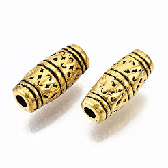 チベット風合金ビーズ  バレル  カドミウムフリー＆鉛フリー  アンティーク黄金  11x5mm  穴：1.8mm  約1000個/1000g&nbsp;TIBEB-N005-23AG-RS