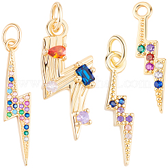 12Pcs 4 Styles Brass Micro Pave Cubic Zirconia Pendants&nbsp;KK-BBC0028-09