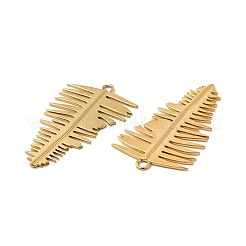 イオンプレーティング（IP）304ステンレスペンダント  リーフチャーム  18KGP本金メッキ  39x24x1.5mm  穴：2.5mm&nbsp;STAS-A070-41G