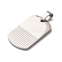 304ステンレスペンダント  長方形のチャーム  ステンレス鋼色  35x22x2.5mm  穴：7x5mm&nbsp;STAS-F323-05P