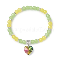 Baking Paint Imitation Jade Glass Round Beaded Charm Bracelets&nbsp;BJEW-JB11737-05