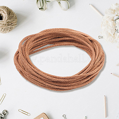 5m DIY つや消し牛革コード  洋服アクセサリー  ラウンド  ダークサーモン  2.5mm  約5.47ヤード（5m）/セット&nbsp;OCOR-GF0004-97B-04