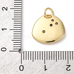 Brass Micro Pave Cubic Zirconia Pendants&nbsp;KK-P308-56G
