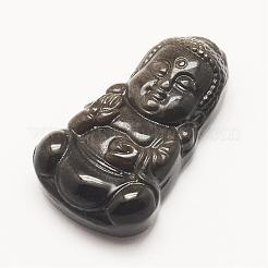Natural Golden Sheen Obsidian Pendants&nbsp;G-G660-14