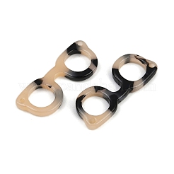 プラスチックチャーム  メガネの形状  小麦  11x27x2.5mm  穴：1.4mm&nbsp;X-FIND-Z091-01B