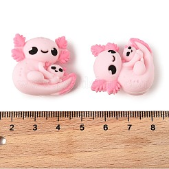 母の日シリコーンビーズ  焦点ビーズ  ピンク  アホロートル  26x27x16mm  穴：2.5mm&nbsp;SIL-D014-02D