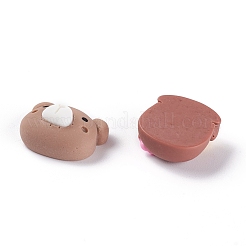 オペーク樹脂カボション  クマとハニージャー  淡い茶色  クマ：10x13.5x7mm  瓶：12.5x11.5x6mm。&nbsp;RESI-Z001-25