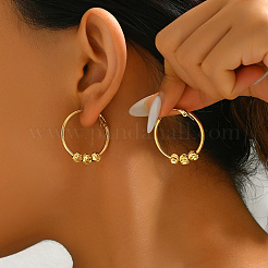 201 Stainless Steel Ball Hoop Earrings&nbsp;XK8123