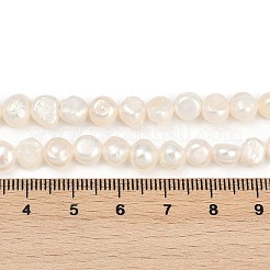 天然養殖淡水パールビーズ連売り  研磨両側  グレード3a++  貝殻色  5~6mm  穴：0.7mm  約63個/連  13.46~13.66''（34.2~34.7センチメートル）&nbsp;PEAR-P064-19G-04A