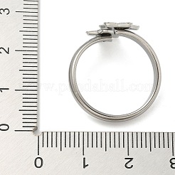 304ステンレススチールカフリング部品  パッドリングセッティング  スター  ステンレス鋼色  内径：18mm  トレイ：7x8mm&nbsp;STAS-K279-02B-P
