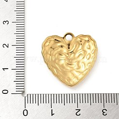 304ステンレスペンダント  ハートチャーム  ゴールドカラー  22.5x22x3mm  穴：2mm&nbsp;STAS-I322-11G-01