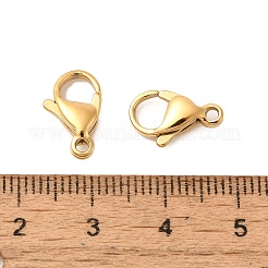イオンプレーティング（IP）304ステンレススチールカニカン  オウムトリガークラスプ  18KGP本金メッキ  13x8x4mm  穴：1.5mm&nbsp;X-STAS-AB13-G-01