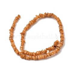天然淡水シェルビーズ  染め  ナゲット  砂茶色  4.5~9x4.5~7x1.5~5mm  穴：0.8mm  約163~165個/連  14.88~15.08''（37.8~38.3センチメートル）&nbsp;SHEL-B003-01H