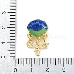 Brass Micro Pave Cubic Zirconia European Dangle Charms&nbsp;CU-CBA765C-09G