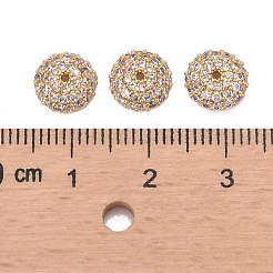 花弁のない半円形/ドーム真鍮マイクロパヴェキュービックジルコニアビーズキャップ  ゴールドカラー  8x3mm  穴：1mm&nbsp;ZIRC-D062-G