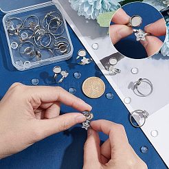 DIY Flat Round Blank Dome Cuff Ring Making Kit&nbsp;STAS-UN0039-46
