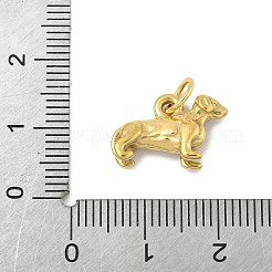 304ステンレスペンダント  丸カン付き  ゴールドカラー  犬  10.5x16x5mm  穴：4.3mm&nbsp;STAS-P391-01A-G