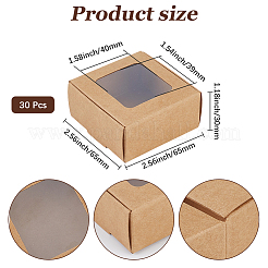 厚紙製の郵便受け  ポリ塩化ビニールの窓を使って  正方形  バリーウッド  6.5x6.5x3cm&nbsp;CON-CN0001-50B