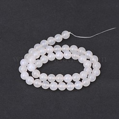 Natural White Agate Round Beads Strands&nbsp;G-N0151-10-8mm