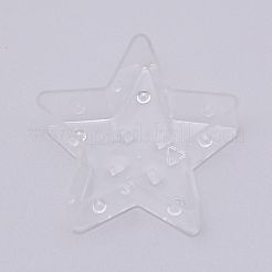 透明なプラスチック製のスターキャンドルホルダー  透明  51x51x18mm&nbsp;KY-WH0024-45