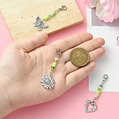 Glass Beaded & Alloy Pendant Decorations&nbsp;HJEW-YW00004