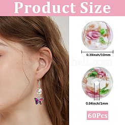 60Pcs Handmade Glod Sand Lampwork Beads&nbsp;LAMP-PA0001-57