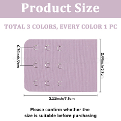 3Pcs 3 Colors Polyester 3 Rows x 3 Hooks Underwear Bra Extenders&nbsp;FIND-CY0001-05B
