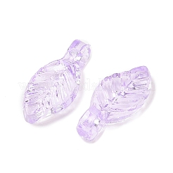 クリアアクリルチャーム  葉  ミディアム蘭  10x5x3.5mm  穴：1mm&nbsp;OACR-G054-02F