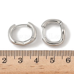 真鍮製フープピアス  プラチナメッキ  15x18x6mm&nbsp;EJEW-D320-12P