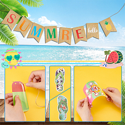 5 Bags 5 Style Summer Birthday Theme Paper Hanging Decorations & Flag Banners&nbsp;HJEW-GA0001-46