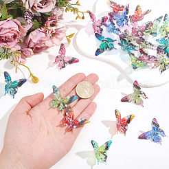 36Pcs 6 Colors Printed Transparent Acrylic Beads&nbsp;OACR-PA0002-17