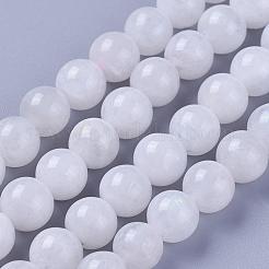 天然レインボー ムーンストーン ビーズ 連売り  グレードAB  ラウンド  8mm  穴：1mm  約50個/連  15.3インチ（39cm）&nbsp;G-G970-37-8mm