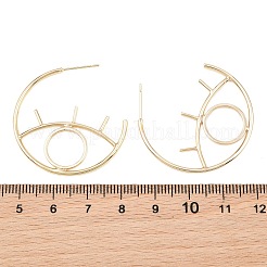 女性のための真鍮のスタッドピアス  目  18KGP本金メッキ  1.5x34~34.5mm&nbsp;KK-CBA866A-07G