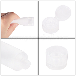 マットプラスチック詰め替え式化粧品ボトル  フリップキャップ付き  透明  120x46x30mm  容量：50ミリリットル&nbsp;X1-MRMJ-WH0024-01C