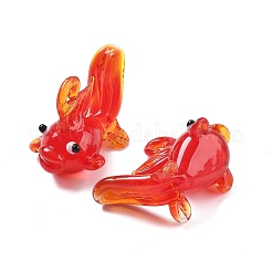 手作りランプワークペンダント  魚  レッド  18.5~20.5x17~18x23~27mm  穴：2.5~4mm&nbsp;LAMP-N025-01