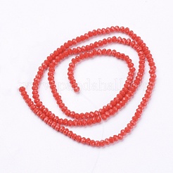 ジェイド風ガラスビーズ連売り  多面カット  ロンデル  ミックスカラー  2.9~3.3x2mm  穴：0.5mm  約135~140個/連  32~34cm&nbsp;GLAA-R135-2mm-M1