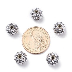 チャンキー樹脂製ラインストーンビーズ  樹脂ラウンドビーズ  銀  12mm  穴：1.5~2mm&nbsp;RESI-M019-27