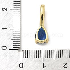 真鍮製マイクロパヴェキュービックジルコニアペンダント  ティアドロップチャーム  長持ちメッキ  ラックめっき  鉛フリー及びカドミウムフリー  ミックスカラー  19x6.5x6.5mm  穴：7x3.5mm&nbsp;KK-U050-05G-01