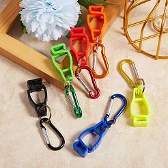 6本6色プラスチックグローブグラバークリップ  アルミ合金クラスプ＆鉄リング付き  ミックスカラー  93mm  1pc /カラー&nbsp;FIND-SZ0001-30