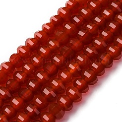 天然石瑪瑙ビーズ連売り  染め＆加熱  多面カット  カボチャ  暗赤色  8x5mm  穴：1mm  約70~72個/連  14.17''~15.16''（36~38.5センチメートル）&nbsp;G-P587-D05-02