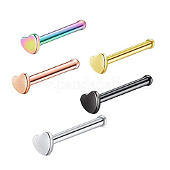 304ステンレススチールハート鼻骨リング  ローズゴールド  7mm  ピン：0.8mm  ヘッド：2mm&nbsp;WG0DFB7-06