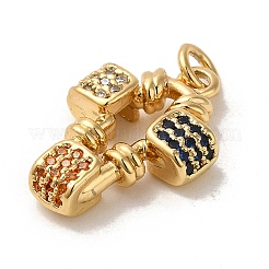 Rack Plating Brass Micro Pave Cubic Zirconia Pendants&nbsp;KK-K377-43G