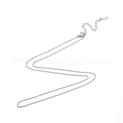 変色しない304ステンレススチールアズキチェーンネックレス、男性用、女性用  ステンレス鋼色  ワイド：1.5mm  19.69インチ（50cm）&nbsp;NJEW-N050-A04-S15