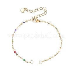 304 Stainless Steel Enamel Dapped Chain and Satellite Chain Bracelet Making&nbsp;AJEW-JB01562