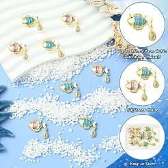 8Pcs 2 Colors Brass Micro Pave Cubic Zirconia Pendants&nbsp;KK-CJ0004-32