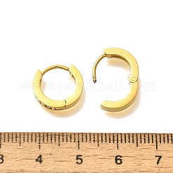 女性用304ステンレスフープピアス  ラインストーン付き  イオンプレーティング（ip）  リング  14KGP本金メッキ  クリスタル  13.5x3mm&nbsp;EJEW-M068-09G-03