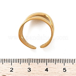 不規則な304ステンレススチールオープンカフリング  18KGP本金メッキ  32.8mm  調整可能&nbsp;RJEW-M070-01G
