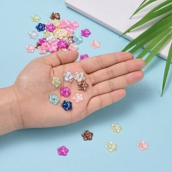 5-Petal ABS Plastic Imitation Pearl Bead Caps&nbsp;SACR-R862-M